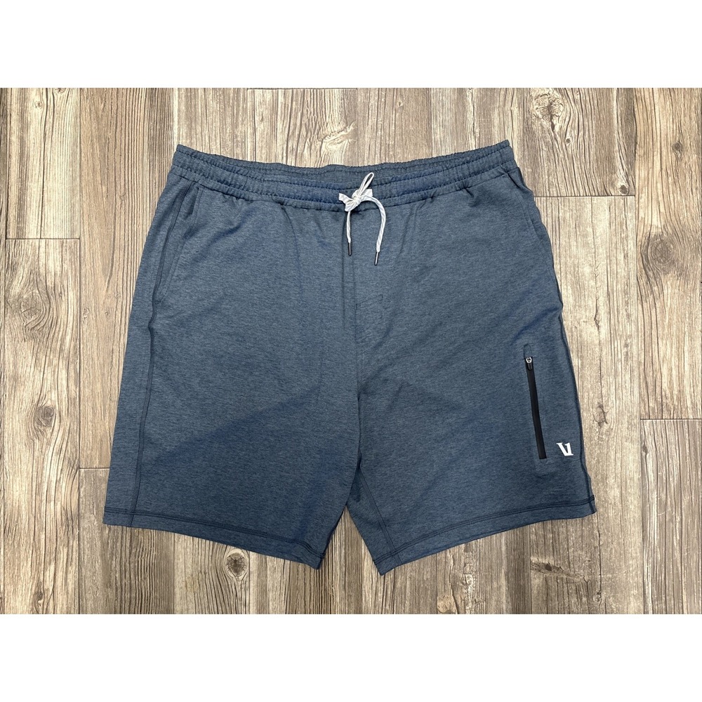 Vuori Sunday Performance Shorts Men's 2XL Blue Heather 8" Breathable Relaxed Fit